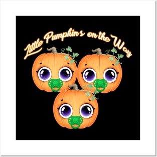 Little Pumpkins on the Way- Triplets Pregnancy Posters and Art